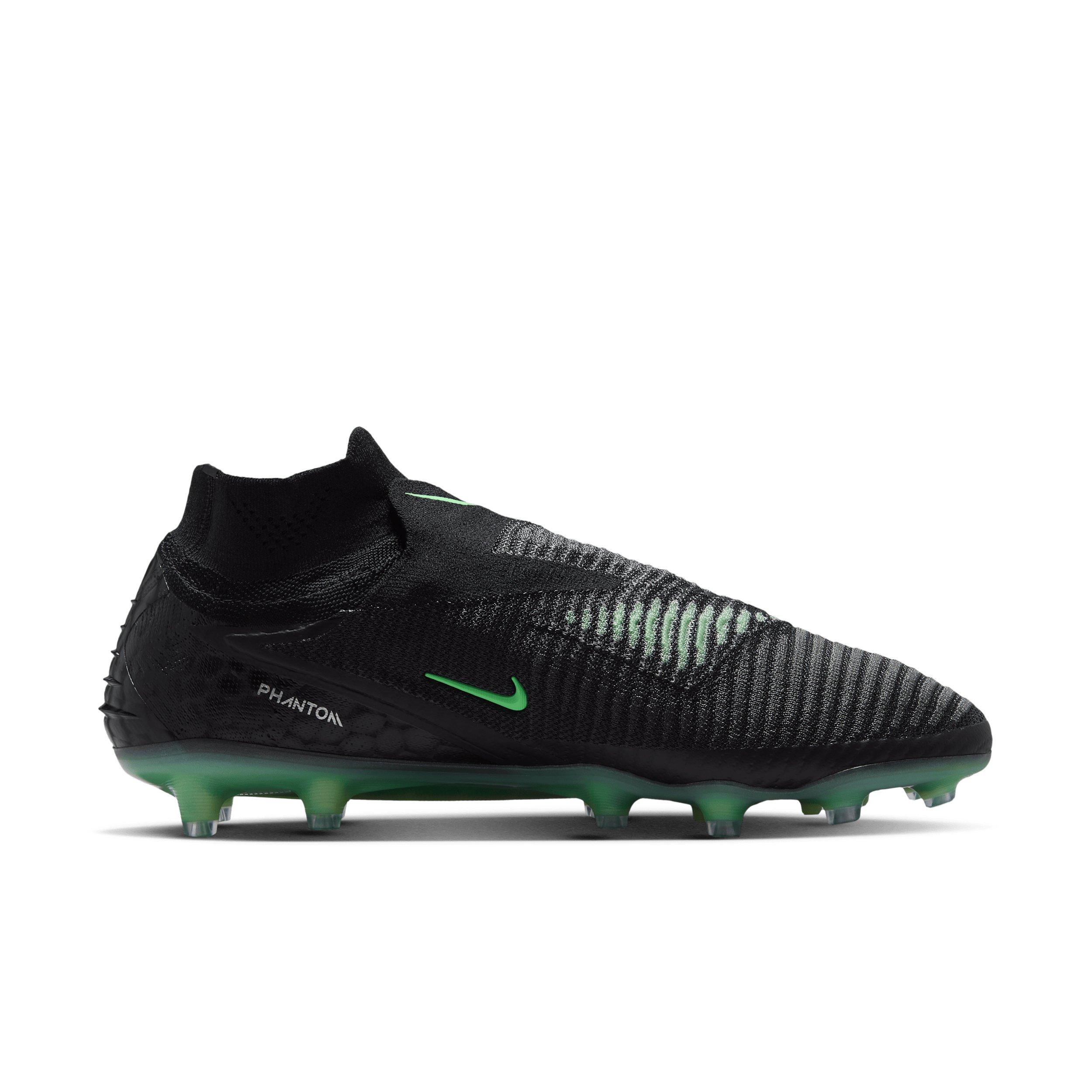 Nike Phantom 6 High Elite AG "Black/Black/Illusion Green" Men's Soccer Cleat - BLACK/BLACK/GREEN